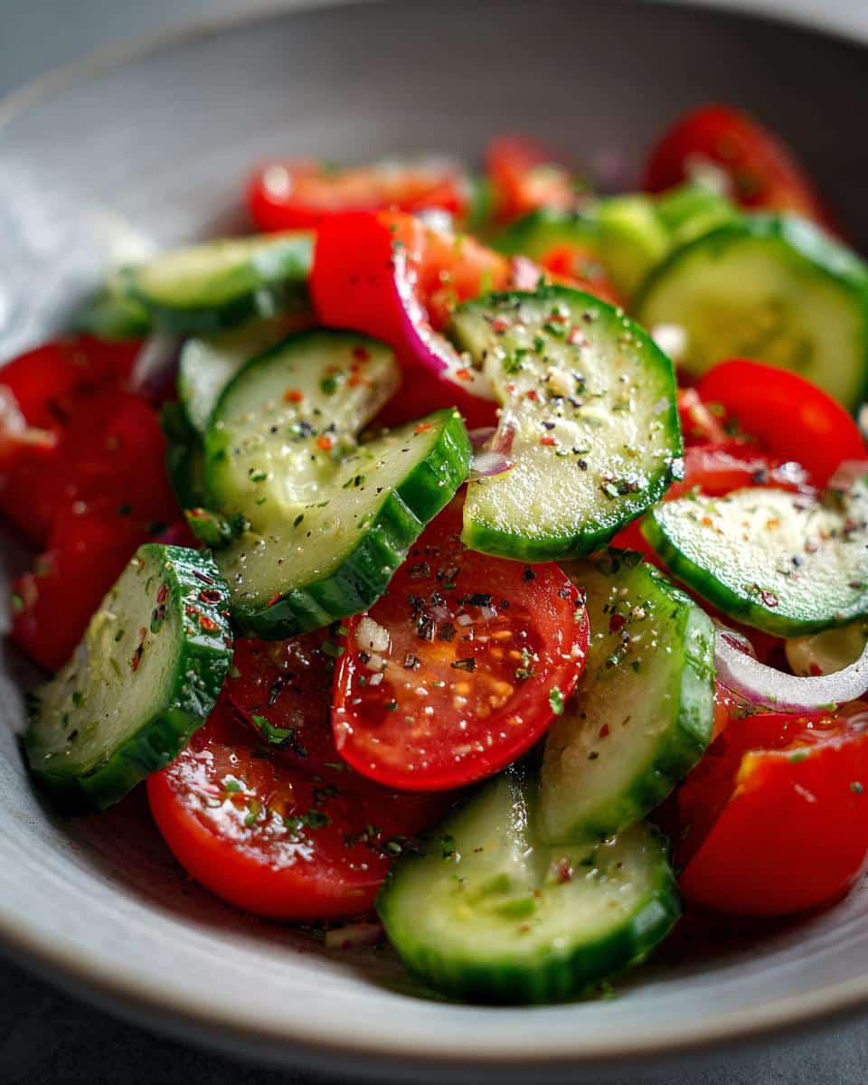 Cucumber tomato salad - detail 2