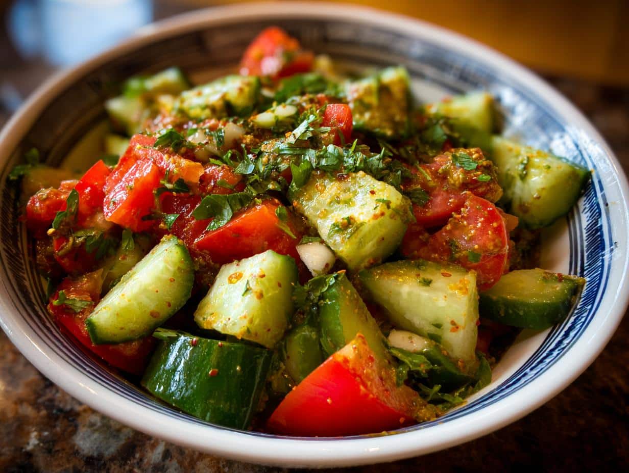 Cucumber tomato salad