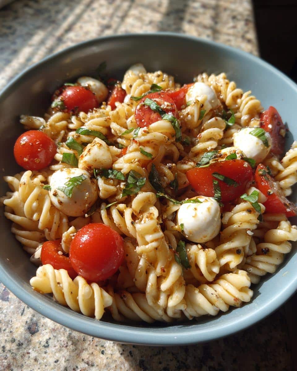Easy Caprese Pasta Salad - detail 2