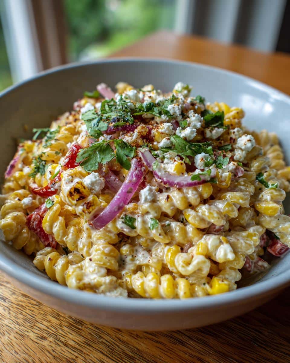 Mexican street corn pasta salad - detail 2