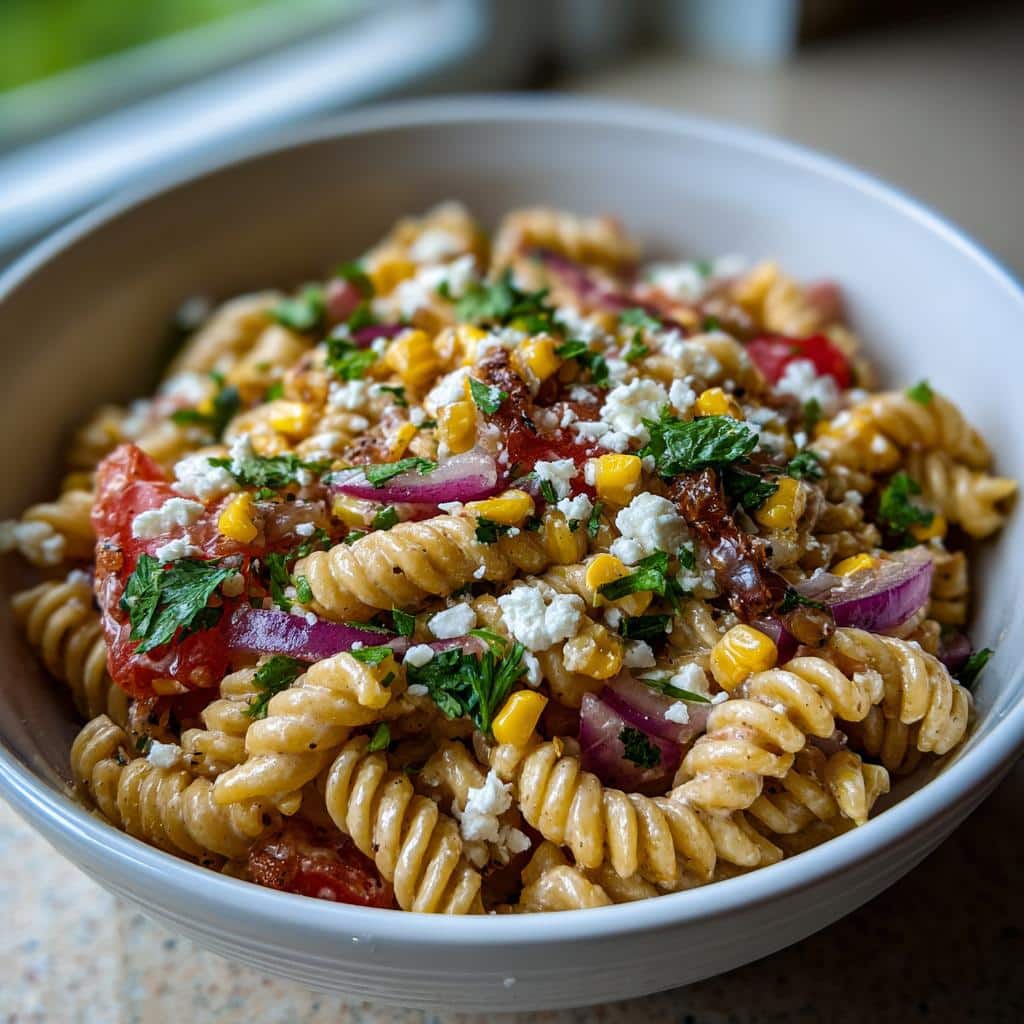 Mexican street corn pasta salad - detail 3