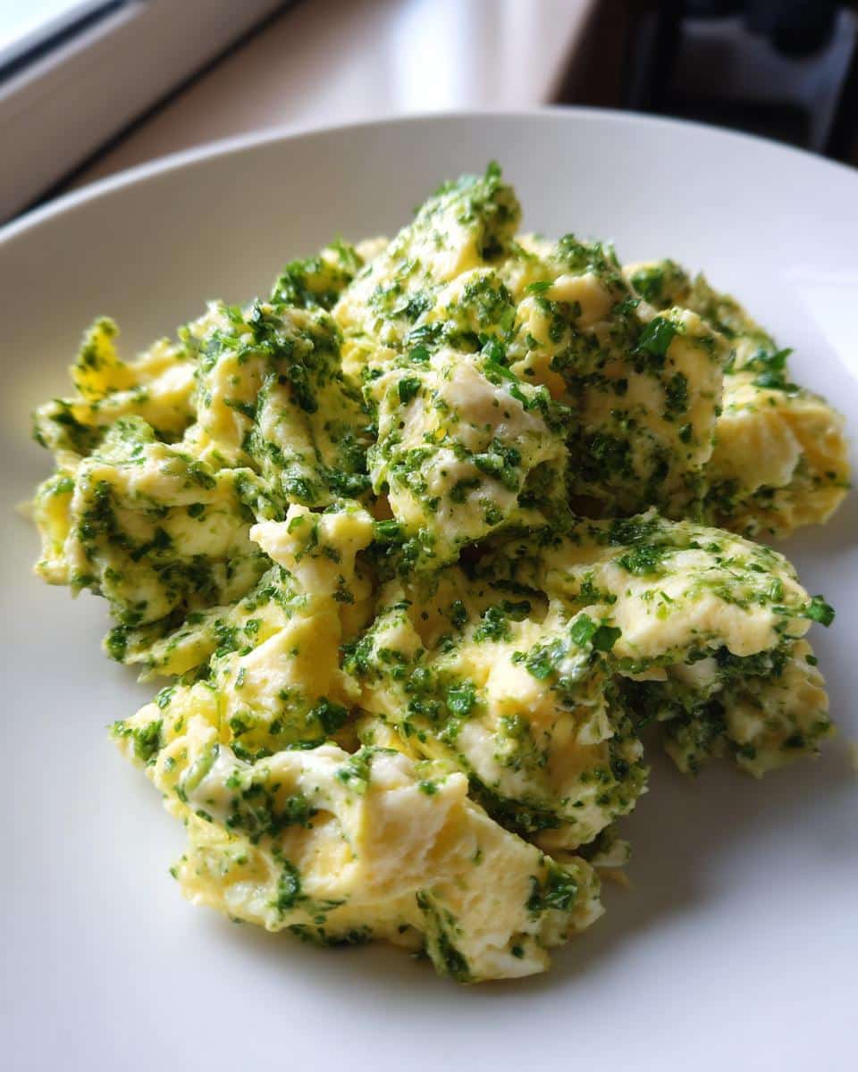 Pesto-scrambled eggs - detail 2