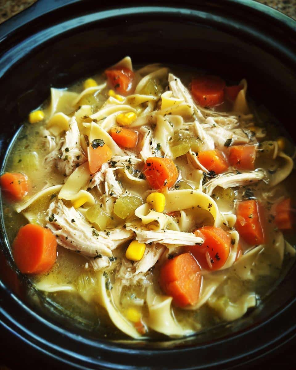 chicken noodle soup crock pot - detail 1