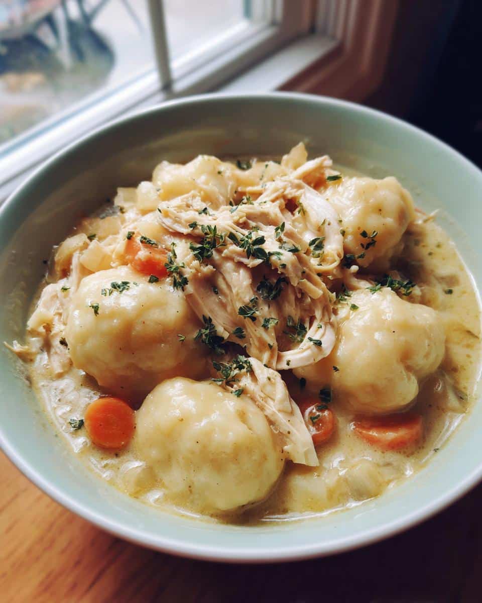 crockpot chicken and dumplings - detail 1