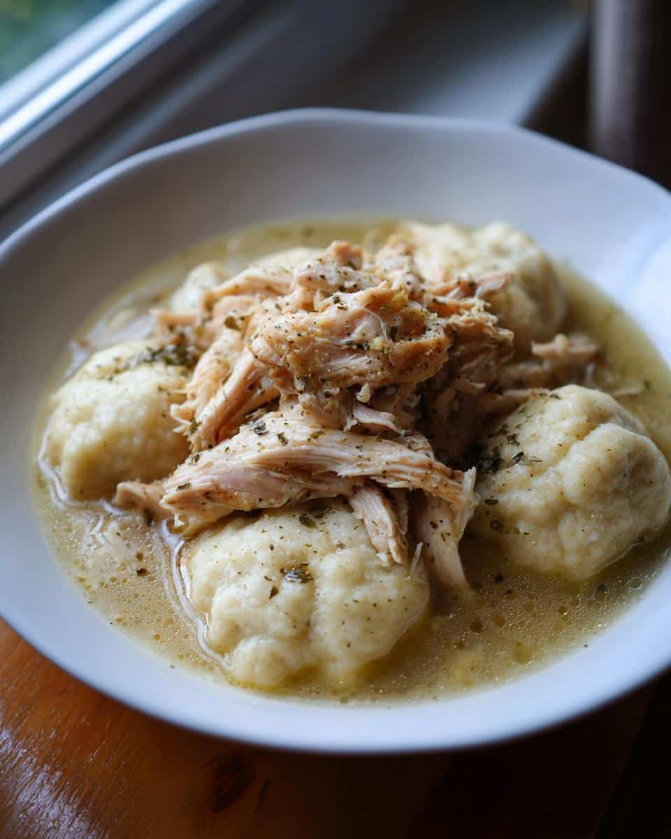 crockpot chicken and dumplings - detail 2
