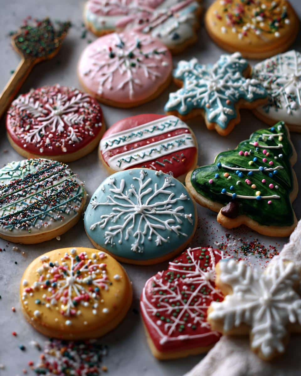 royal icing christmas cookies - detail 1