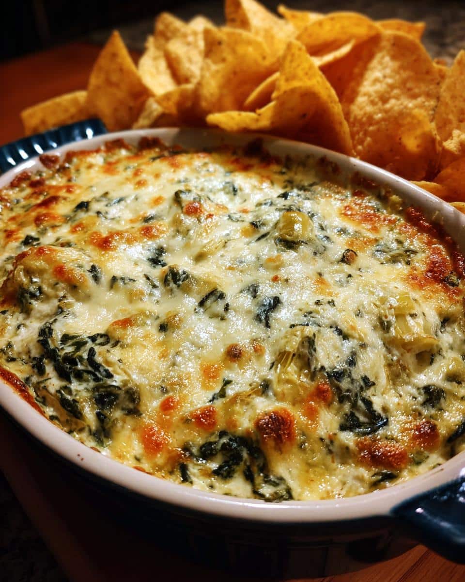 spinach artichoke dip - detail 2