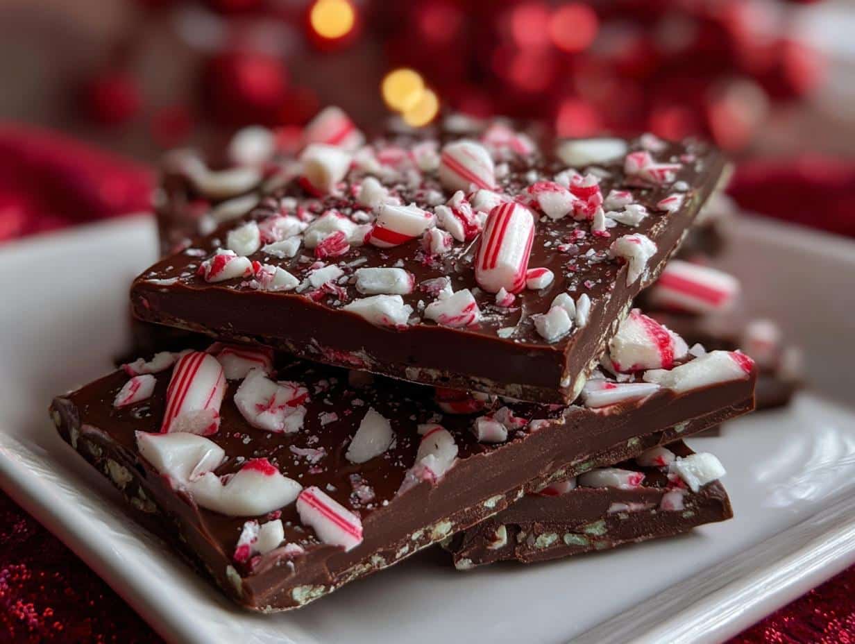 Candy Cane Chocolate Bark - Featured