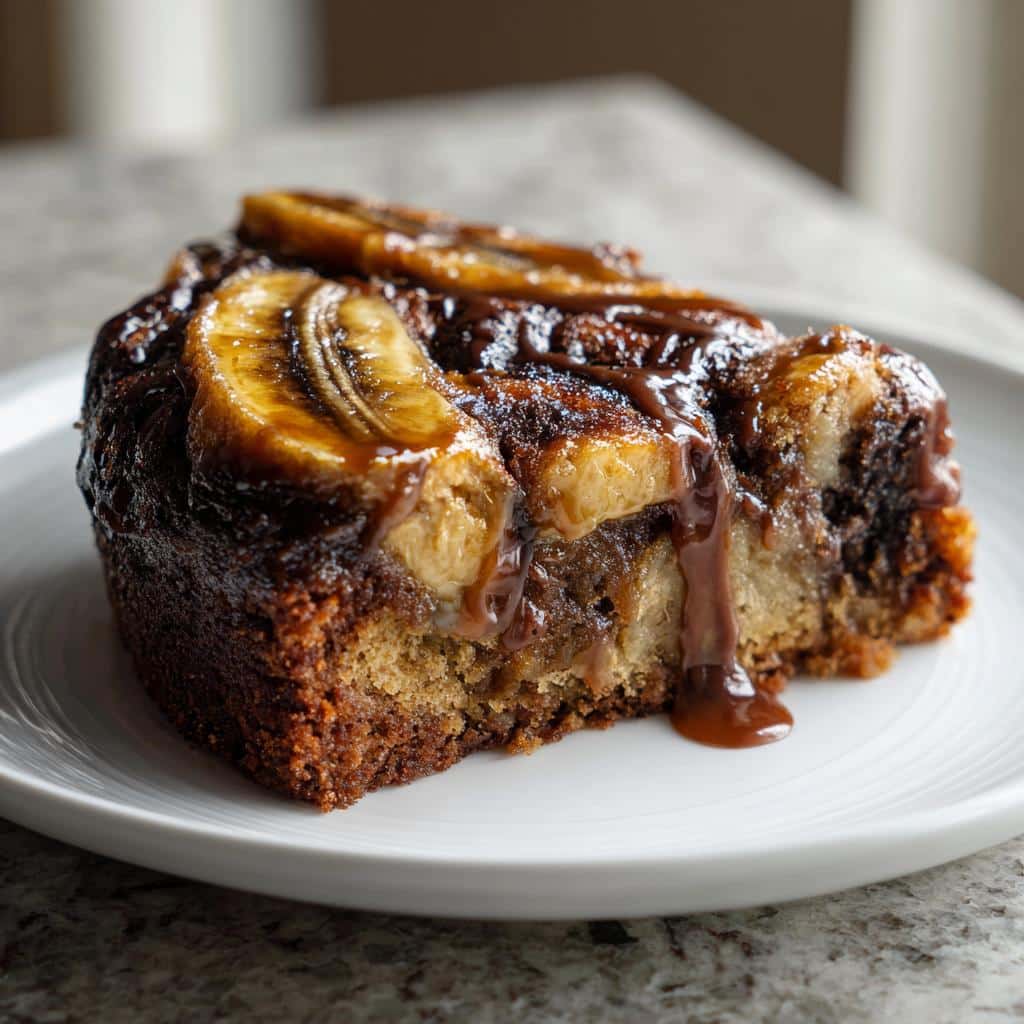 Chocolate Banana Upside-Down Cake - detail 2