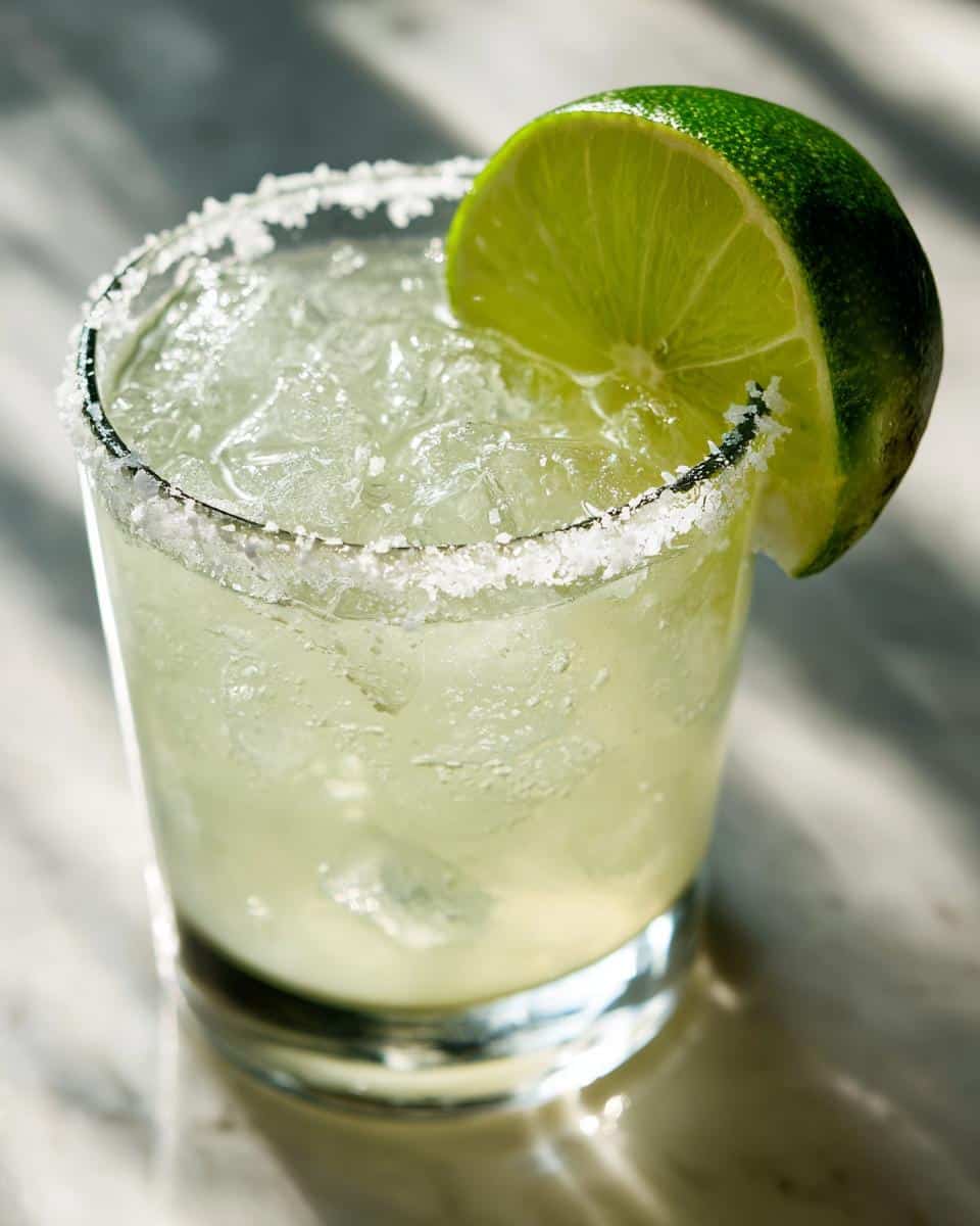 A refreshing best classic margarita recipe, served in a salt-rimmed glass with a lime wedge.