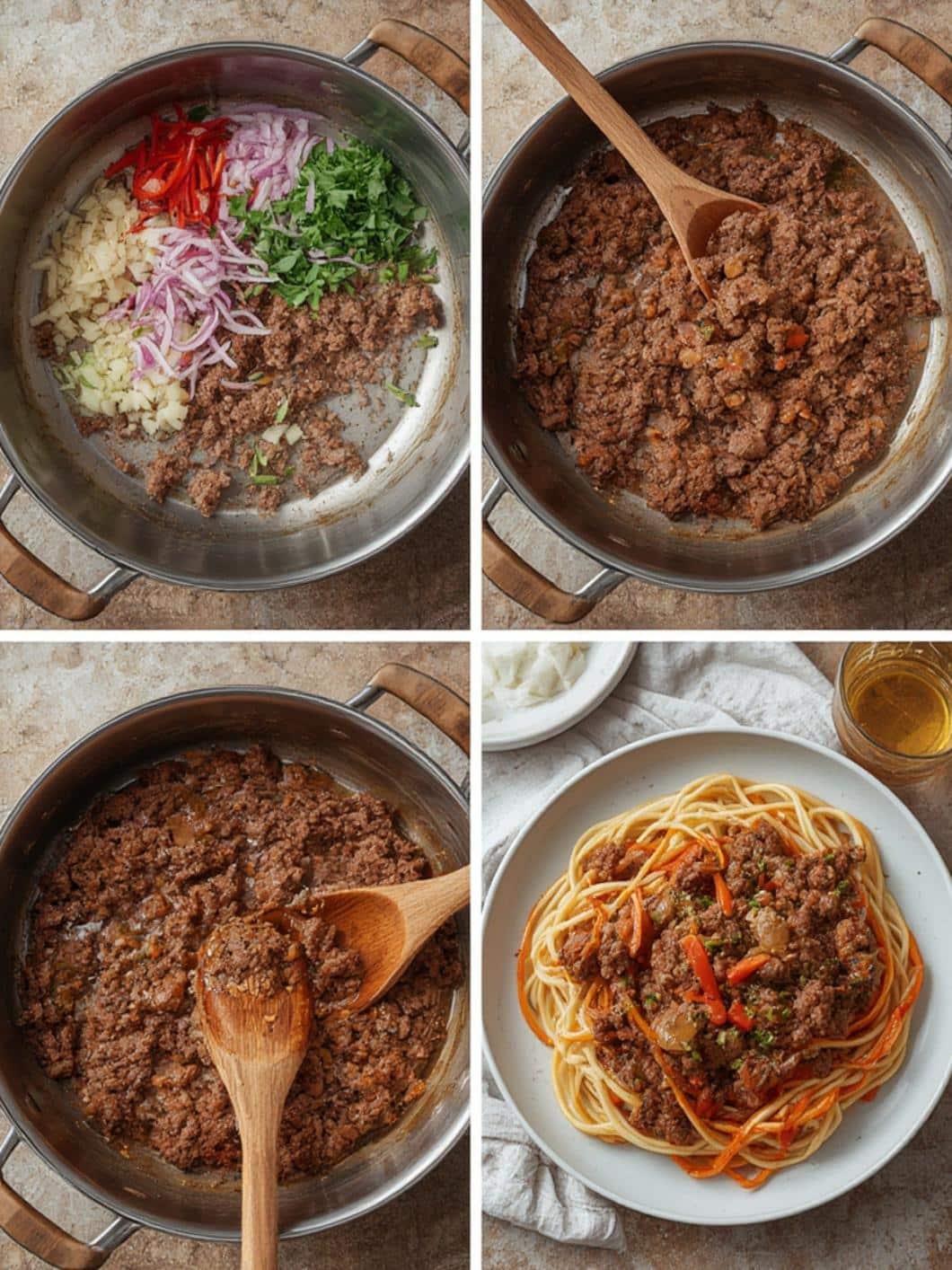 Korean Ground Beef Bow coocking Steps