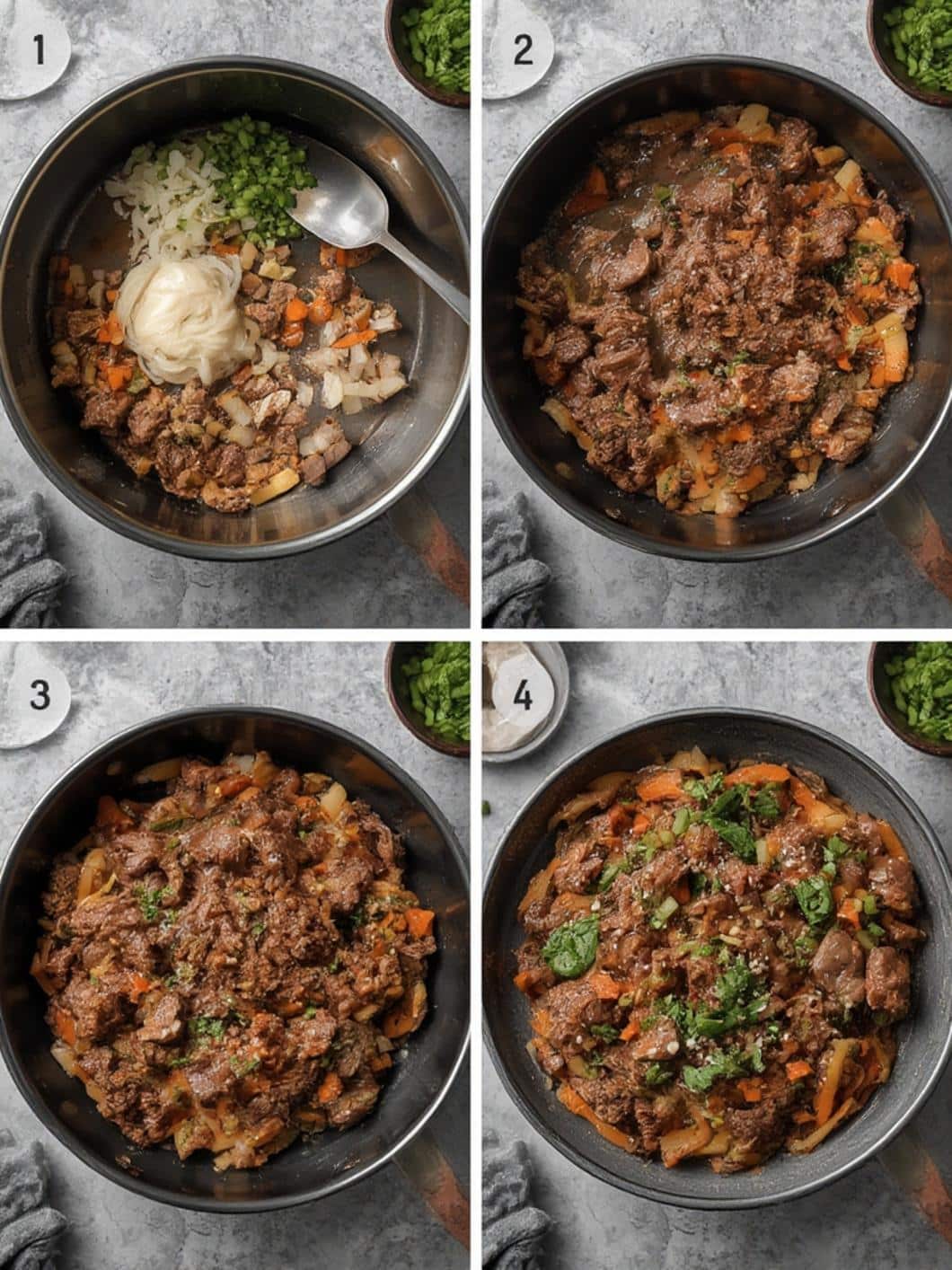 Low Carb Korean Beef Bowl coocking Steps