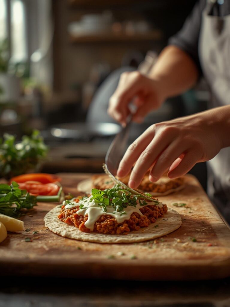 Smashburger Quesadillas Preparing
