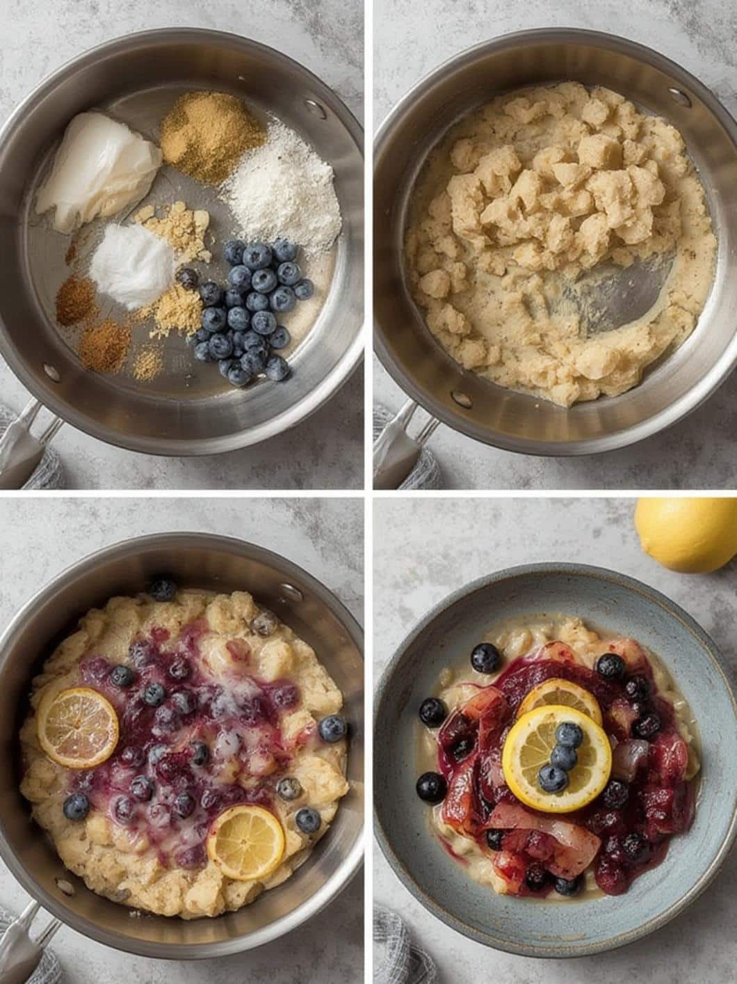Kneading blueberry lemon bread dough