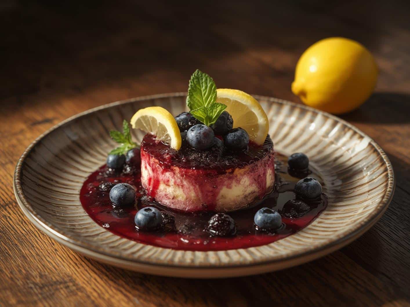 Artfully plated blueberry lemon bread