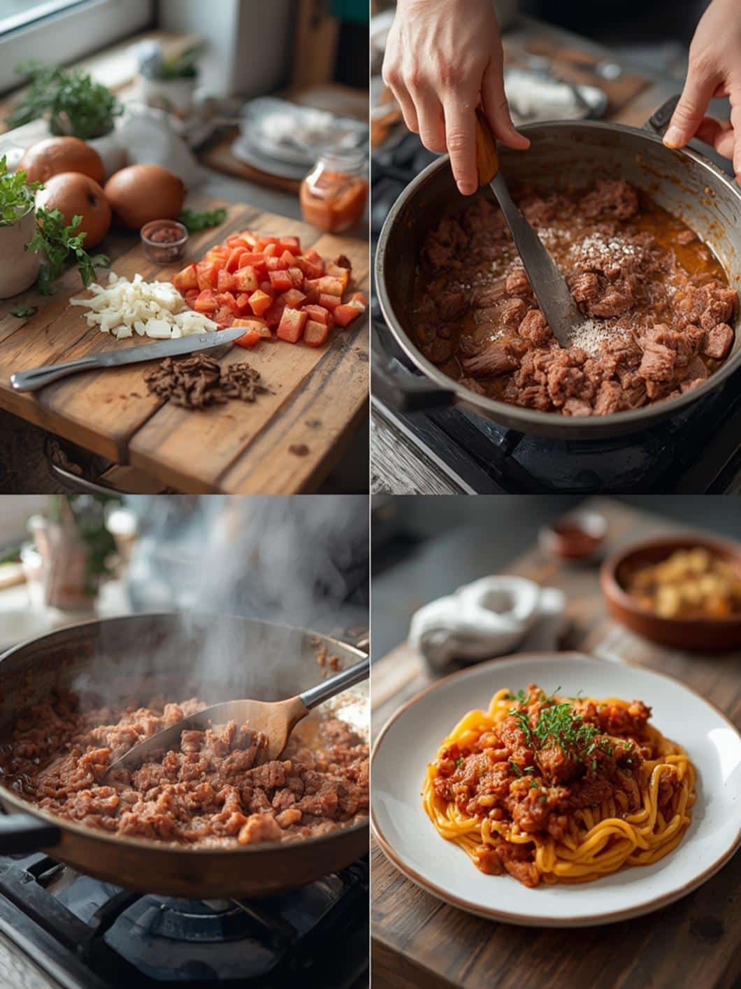 Corned beef hash cooking process