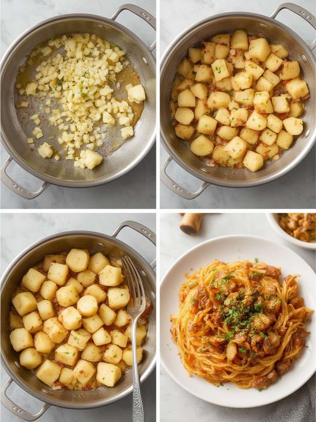 Mixing funeral potato ingredients in bowl