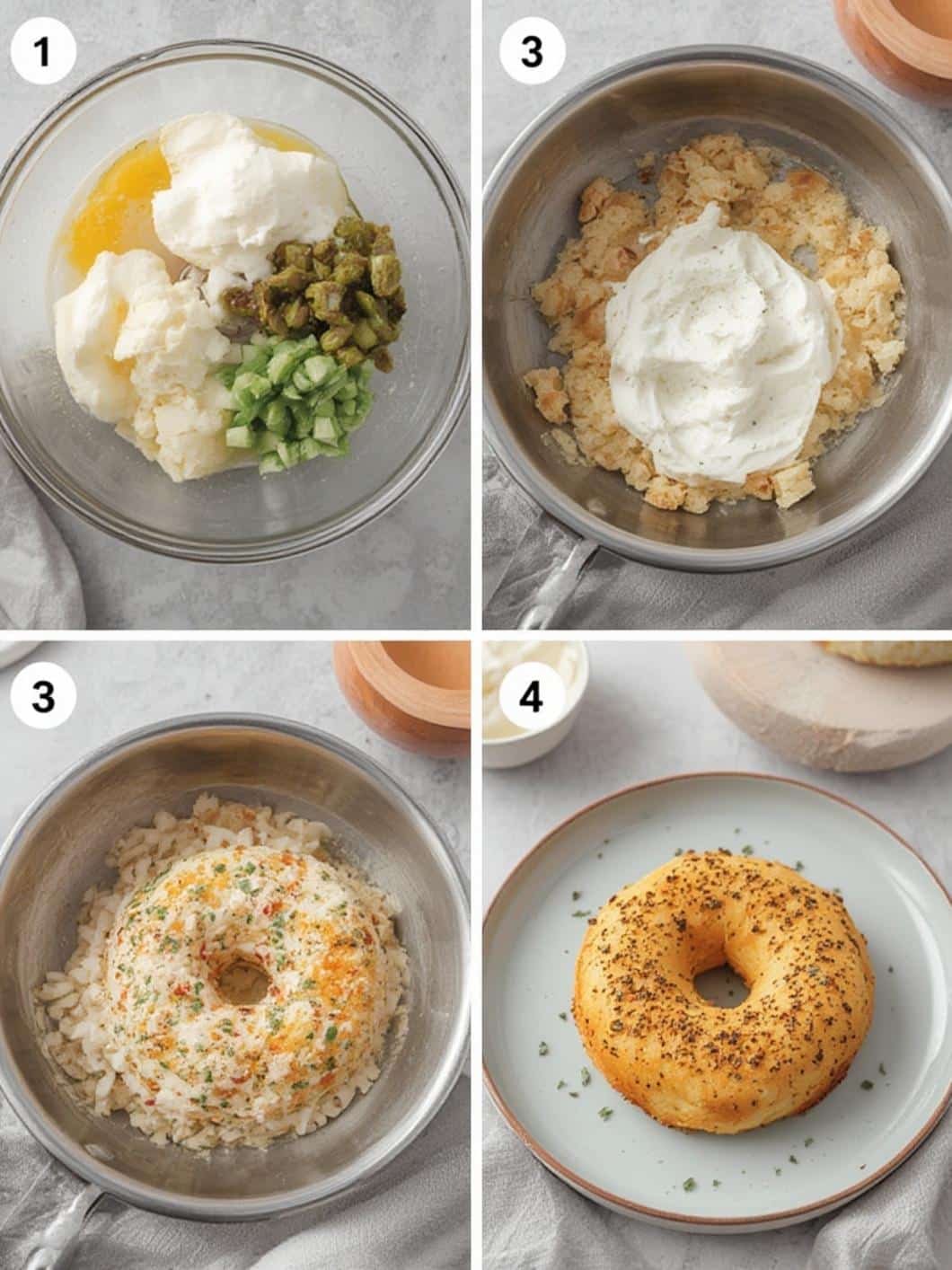 Greek Yogurt Bagels Process