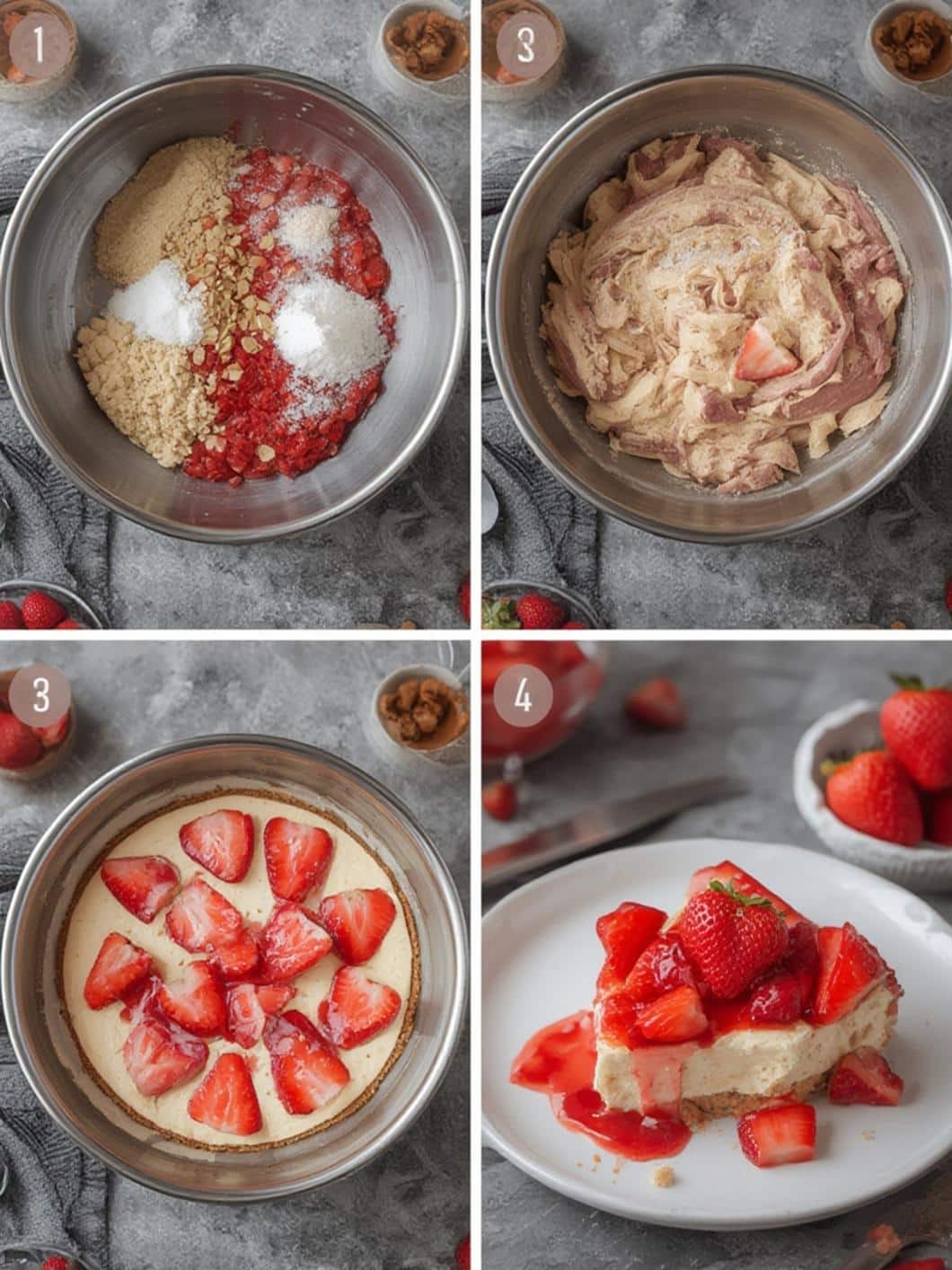 Strawberry Cheesecake Process